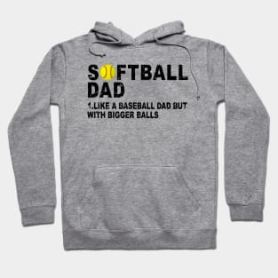 Father's Softball Dad like A Baseball but with Bigger Balls Hoodie